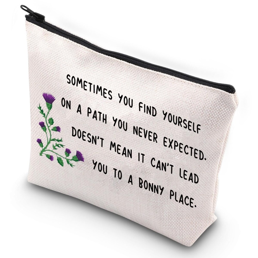 G2TUP Scottish Thistle Flower Makeup Pouch Motivational Quote TV Show Fans Gift Bag (Scottish Thistle Flower)