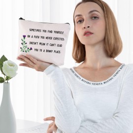 G2TUP Scottish Thistle Flower Makeup Pouch Motivational Quote TV Show Fans Gift Bag (Scottish Thistle Flower)