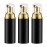 2oz Foam Pump Bottle (3PCS) Empty Travel Foaming Dispenser for Hand Soap, Lash Cleanser, Shampoo (60ml, Gold &Black