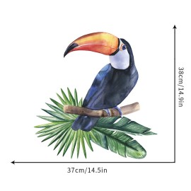 ROFARSO Lifelike Lovely Cute Toucan Birds Animal 3D Vinyl Wall Stickers Removable Wall Decals Art Decorations Decor for Nursery Baby Bedroom Playroom Living Room Murals