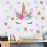 heshengzaixian Unicorn Horn Wall Stickers,Cute Unicorn Face Star Heart Peel & Stick Removable Wall Decals for Girls Bedroom, Baby Girl Nursery Kids Birthday Wall Decoration,Girl\'s Room Decor