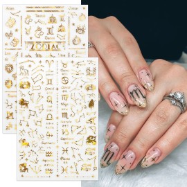 TailaiMei 12 Sheets Gold Moon Star Nail Stickers, 3D Metallic Laser Self-Adhesive Nail Art Decals for Women Manicure DIY or Nail Salon(1000Pcs) TailaiMei 12 Sheets Gold Moon Star Nail Stickers, 3D Metallic Laser Self-Adhesive Nail Art Decals for Women Manicure DIY or Nail Salon(1000Pcs)