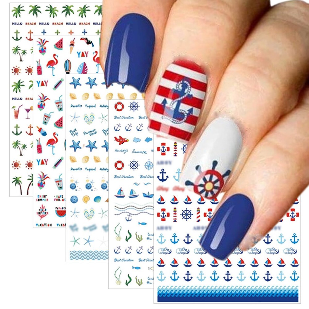 TailaiMei Summer Nail Decals Stickers, Self-Adhesive DIY Design Nail Art Decorations (12 Sheets) TailaiMei Summer Nail Decals Stickers, Self-Adhesive DIY Design Nail Art Decorations (12 Sheets)