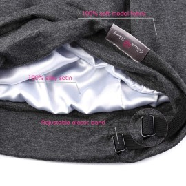 greatremy Silky Satin Lined Hair Cover Bonnet Sleep Cap,Extra Large Double Layer Adjustable Slouchy Beanie Slap Hats for Women Curly Natural Long Dreadlocks Braids Locs Hair Sleeping Dark Gray greatremy Silky Satin Lined Hair Cover Bonnet Sleep Cap,Extra Large Double Layer Adjustable Slouchy Beanie Slap Hats for Women Curly Natural Long Dreadlocks Braids Locs Hair Sleeping Dark Gray