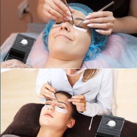 Maitys Lash Tile Glass Pallet Eyelash Crystal Pallet Bigger Size Extension Tile False Lash Tray Strip Adhesive Glue Holder for Eyelash Extensions(4 x 2 x 0.4 Inch,Transparent)