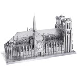 Piececool 3D Metal Puzzle for Adults, Notre Dame De Paris Church Metal Model Kit, French Cathedral Architecture Building Kits, Great Birthday Gifts (Silver)