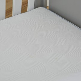 Tempur-Pedic Cool Tot Cooling Fitted Waterproof Infant and Baby Crib Mattress Protector Pad & Toddler Bed Cover, Comfortable and Luxurious Topper, Machine Washable and Dryer Friendly, 52 x 28- White