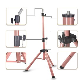 Smilco Wig Tripod Stand with 45 inch Adjustable Mannequin Head, Heavy Duty Wig Holder for Cosmetology Hairdressing Training