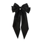 WEILYDF Ribbon Hairclip Vintage Satin Bow Bowknot Hairpin Women Hair Clip (Black)
