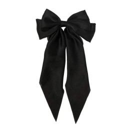 WEILYDF Ribbon Hairclip Vintage Satin Bow Bowknot Hairpin Women Hair Clip (Black)