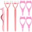 Patelai 7 Pcs Eyelash Makeup Tool 3 in 1Mascara Shield Guard Mascara Shield Applicator Guard Lash Separator Eyelash Comb Extension Tweezers for Women Makeup(Pink)
