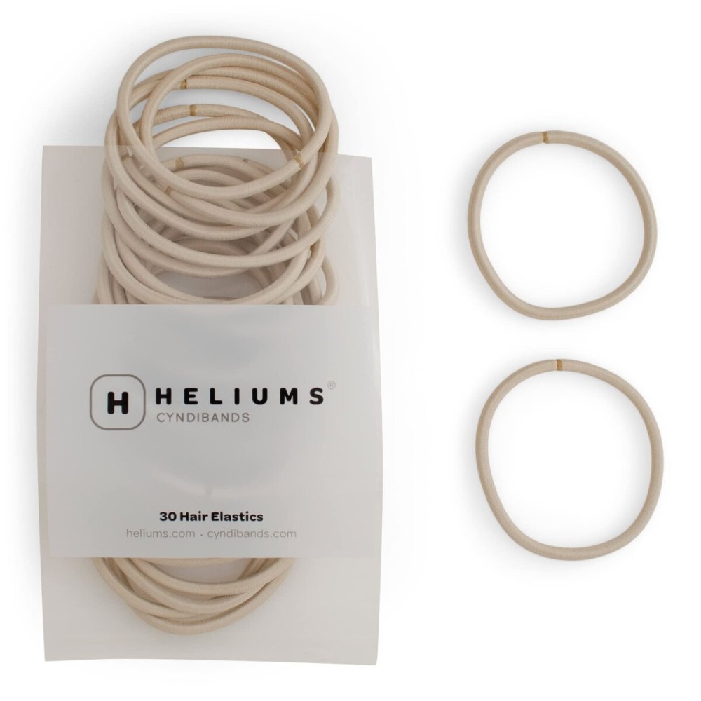 Heliums Large Hair Ties - Light Blonde - 30 Pack, 2.25 Inch Thick Ponytail Holders, 4mm Hair Elastics Heliums Large Hair Ties - Light Blonde - 30 Pack, 2.25 Inch Thick Ponytail Holders, 4mm Hair Elastics