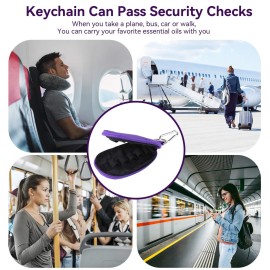 10 Holes Keychain Essential Oil Carrying Case, Portable Roller Bottles Essential Oil Storage Organizer Mini Travel Bag for Oil Bottles(Purple)