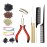 Hair Extensions Tools Kit : 1500 Pcs Silicone Lined Micro Beads (Black,Brown,Blonde), Loop Needle Threader, Pulling Hook Needle, Hair Extension Pliers, Clips, 2 Combs and 2 Packs of Black Rubber Bands