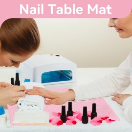 125pcs Nail Art Table Mat, Pink Disposable Waterproof Nail Paper Towels Dental Bibs Tattoo Supplies for Manicure, Nail Salon, Beauty Salon, 18 x 12inch