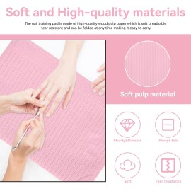 125pcs Nail Art Table Mat, Pink Disposable Waterproof Nail Paper Towels Dental Bibs Tattoo Supplies for Manicure, Nail Salon, Beauty Salon, 18 x 12inch
