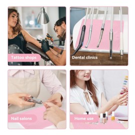 125pcs Nail Art Table Mat, Pink Disposable Waterproof Nail Paper Towels Dental Bibs Tattoo Supplies for Manicure, Nail Salon, Beauty Salon, 18 x 12inch