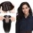 MY-LADY 150% Density Human Hair Toppers With Bangs For Women 12 Inch Natural Black Silk Base Clip in Toppers Top Hair Pieces for Thinning Hair Hair Loss