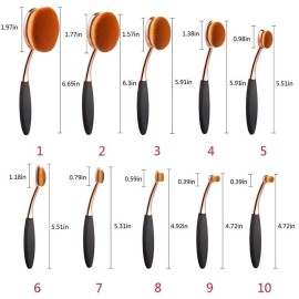 Yoseng Makeup Brushes Set 10Pcs Professional Oval Toothbrush Foundation Contour Powder Blush Conceler Eyeliner Blending Brush New Fashionable Super Soft Cosmetic Brushes Tool Set (Rose Gold 2 sets)