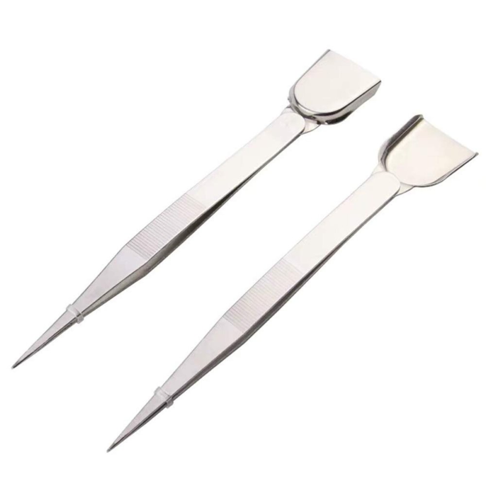 2 Pieces Stainless Steel Diamond Tweezer with Scoop Handy Tweezer Jewelry Gems Pick Up Beads Tools 2 Pieces Stainless Steel Diamond Tweezer with Scoop Handy Tweezer Jewelry Gems Pick Up Beads Tools