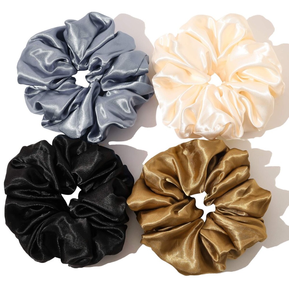 Scrunchies Hair Ties for Women Big Silk Satin Scrunchie Large Oversized Ligas Para el Cabello De Mujer Decorations Cute Jumbo Coth Ponytail Hair Scrunchy Giant Purple Hair Accessories Gift for Girls