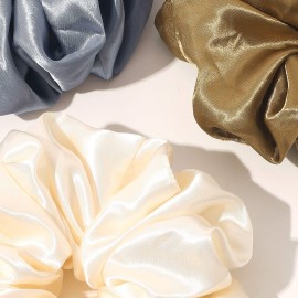Scrunchies Hair Ties for Women Big Silk Satin Scrunchie Large Oversized Ligas Para el Cabello De Mujer Decorations Cute Jumbo Coth Ponytail Hair Scrunchy Giant Purple Hair Accessories Gift for Girls