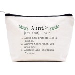 LIBIHUA Funny Mother\'s Day Gift for Aunt,Auntie Gift,Definition of Aunt Present,Aunt Vibes Present,Wedding,Birthday,Christmas Gift-Travel Pouch,Hangover Bag,Clutch Makeup Cosmetic Bag