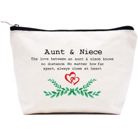 LIBIHUA Mother\'s Day Gift for Aunt Auntie,Aunt Vibes Present,Wedding Present,Birthday,Christmas Gift-Travel Pouch,Hangover Bag,Clutch Makeup Cosmetic Bag-the Love Between An Aunt and Niece