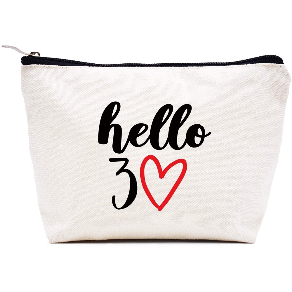 LIBIHUA Makeup Bag Cosmetic Bag Travel Pouch - Funny 30th Birthday Gifts for Women Boss,Wife,Sisters,Bestie,Best Friends,Co-workers - Turning Thirty Present - 30 Years Old Gift-Hello 30