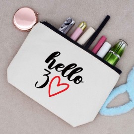 LIBIHUA Makeup Bag Cosmetic Bag Travel Pouch - Funny 30th Birthday Gifts for Women Boss,Wife,Sisters,Bestie,Best Friends,Co-workers - Turning Thirty Present - 30 Years Old Gift-Hello 30