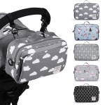 Small Diaper Bag, Stroller Organizer Bags for Baby with Insulated Pocket, Stroller Hooks and Adjustable Strap,Universal Mini Diaper Tote Bags Fit All Strollers, Gray