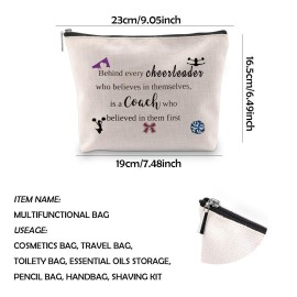 WCGXKO Cheer Coach Gift Cheer Mom Gift Cheerleading Zipper Pouch Cosmetics Bag Cheer Gift (Behind every cheerleader)