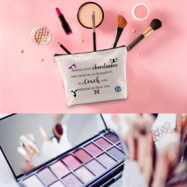 WCGXKO Cheer Coach Gift Cheer Mom Gift Cheerleading Zipper Pouch Cosmetics Bag Cheer Gift (Behind every cheerleader)