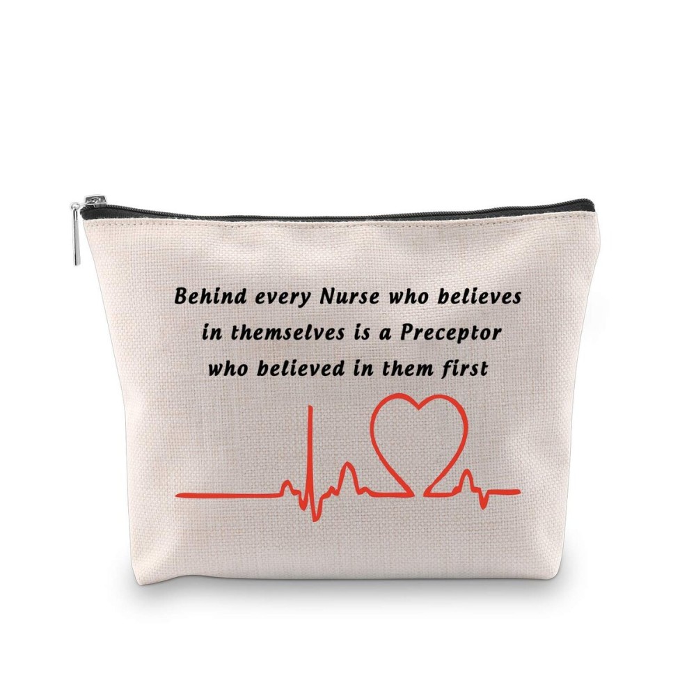 Generic WCGXKO Nurse Preceptor Gift Nurse Graduation Gift for Nurse Preceptor Zipper Pouch Cosmetics Bag (Behind every Nurse), Talk Less Smile More