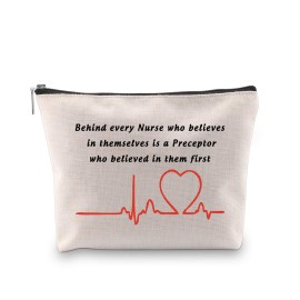 Generic WCGXKO Nurse Preceptor Gift Nurse Graduation Gift for Nurse Preceptor Zipper Pouch Cosmetics Bag (Behind every Nurse), Talk Less Smile More