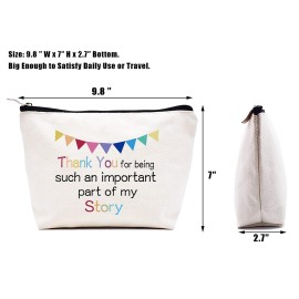 LIBIHUA Makeup Bag Cosmetic Bag Travel Pouch,Teacher Month Appreciation Gifts for Educator,Birthday Christmas Gift For Teacher-Thank You For Being Such An Important Part of My Story