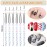 AROIC 28 Pcs Acrylic Nail Brush Set Including 7 Pcs UV Gel Nail Art Brushes, 6 Pcs 3D Nail ExtensionBrush, 5Pcs Double Ended Dotting Nail Pen ForNailArtDIY With White Box, colorful
