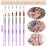 AROIC 28 Pcs Acrylic Nail Brush Set Including 7 Pcs UV Gel Nail Art Brushes, 6 Pcs 3D Nail ExtensionBrush, 5Pcs Double Ended Dotting Nail Pen ForNailArtDIY With White Box, colorful