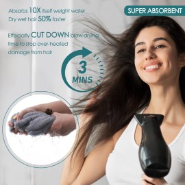 JEFFSUN Microfiber Hair Towel Wrap, Stocking Stuffers for Girls, 2 Pack Super Absorbent Quick Dry Wet Hair Turban for Drying Curly, Long, Thick, Frizzy Hair, Womens Hair Care Routine Must Have