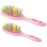 OneDor Rainbow S-Curve Ball tipped Air Volume Paddle Hair Brush with Flexible Cushion Base for Hair | Detangling Comb (2 Set - Pink)