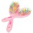 OneDor Rainbow S-Curve Ball tipped Air Volume Paddle Hair Brush with Flexible Cushion Base for Hair | Detangling Comb (2 Set - Pink)