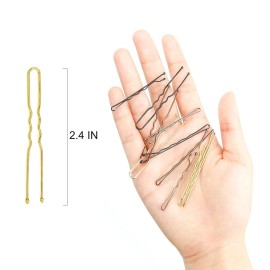 Hoyols U Shaped Bobby Pins, Metal Curved Curly Waved Bun Clips Hairpin for Women Girls Grips Hairstyle Updo Thin Thick Hair, 100 Count 2.4 in (Blonde) Hoyols U Shaped Bobby Pins, Metal Curved Curly Waved Bun Clips Hairpin for Women Girls Grips Hairstyle Updo Thin Thick Hair, 100 Count 2.4 in (Blonde)