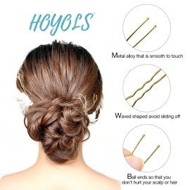 Hoyols U Shaped Bobby Pins, Metal Curved Curly Waved Bun Clips Hairpin for Women Girls Grips Hairstyle Updo Thin Thick Hair, 100 Count 2.4 in (Blonde) Hoyols U Shaped Bobby Pins, Metal Curved Curly Waved Bun Clips Hairpin for Women Girls Grips Hairstyle Updo Thin Thick Hair, 100 Count 2.4 in (Blonde)