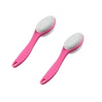 WAFJAMF Foot Stone Brush Bath Shower Brush Foot Srubber with Pumice2 PCS Rose Red