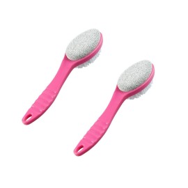 WAFJAMF Foot Stone Brush Bath Shower Brush Foot Srubber with Pumice2 PCS Rose Red