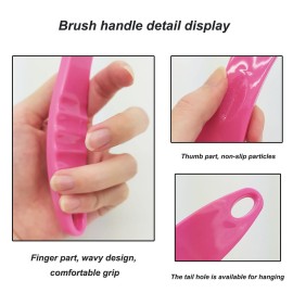 WAFJAMF Foot Stone Brush Bath Shower Brush Foot Srubber with Pumice2 PCS Rose Red