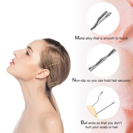 Hoyols Silver Gray Crimped Grip Hair Pins, Secure Hold Wavy Slide Proof Hair Bobby Pins Holder for Girls, Women Decorative 100 Count, 2 inch Hoyols Silver Gray Crimped Grip Hair Pins, Secure Hold Wavy Slide Proof Hair Bobby Pins Holder for Girls, Women Decorative 100 Count, 2 inch