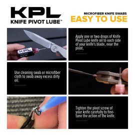 Knife Pivot Lube - KPL MicroFiber Knife Care Detail Swabs - Ultra-Precision Detailing Probes for Knife, Kitchen Cleaning Supplies, Pointed Swabs for Pocket Knives, Swab Applicators (50 Pack)