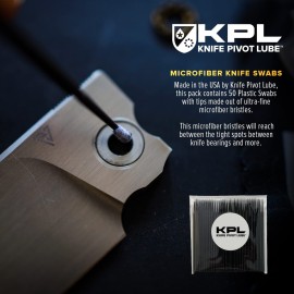 Knife Pivot Lube - KPL MicroFiber Knife Care Detail Swabs - Ultra-Precision Detailing Probes for Knife, Kitchen Cleaning Supplies, Pointed Swabs for Pocket Knives, Swab Applicators (50 Pack)