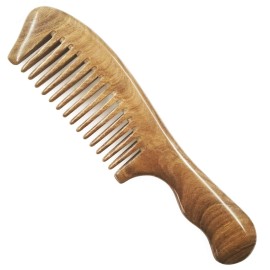 ERZA SCARLET Hair Comb Wooden Wide Tooth Comb for Curly Hair Detangling Wood Green Sandalwood Comb ERZA SCARLET Hair Comb Wooden Wide Tooth Comb for Curly Hair Detangling Wood Green Sandalwood Comb